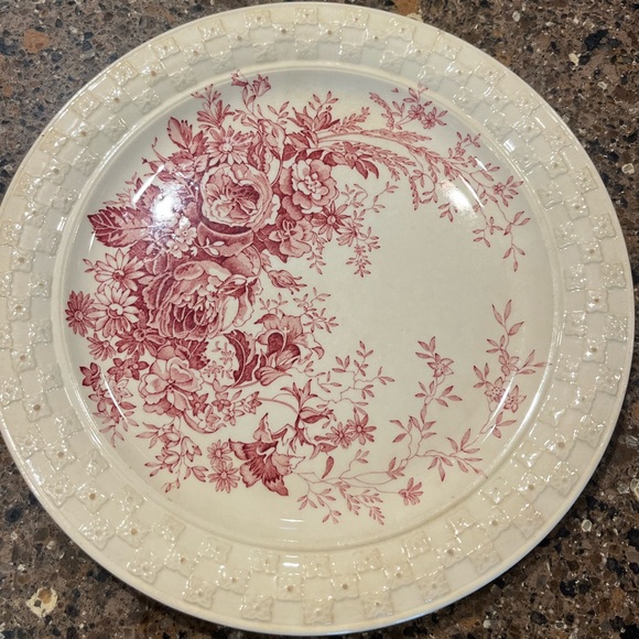 Beautiful Vintage Rose Print Dinner Plate🌹antique - Picture 1 of 4